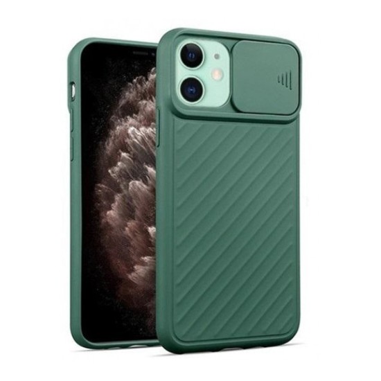 SILICONE COVER WITH CAMERA SHIELD FOR APPLE IPHONE 11 GREEN